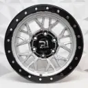 RIN 15X8 6-139.7 R1 SPORT LP125 SILVER+BLACK LIP+CHROME RIVETS ET-10 CB110