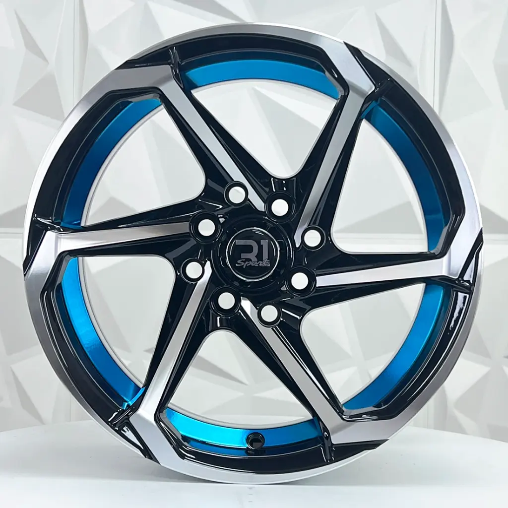 RIN 14X7 4-100/114.3 R1 SPORT 2021 BLACK MACHINE BLUE LINE ET0 CB73.1 