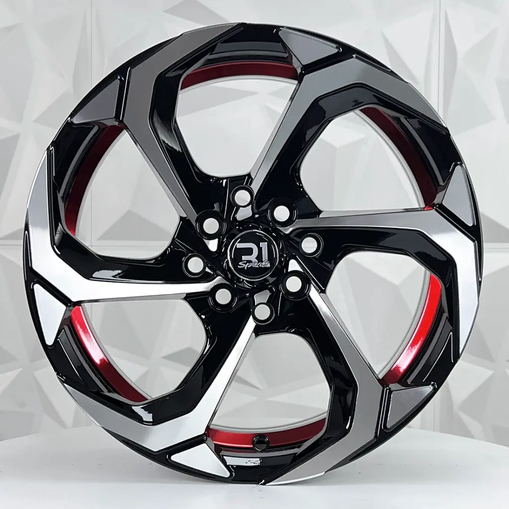 RIN 15X8 4-100/114.3 R1 SPORT 1276 BLACK MACHINE RED LINE ET0 CB73.1 