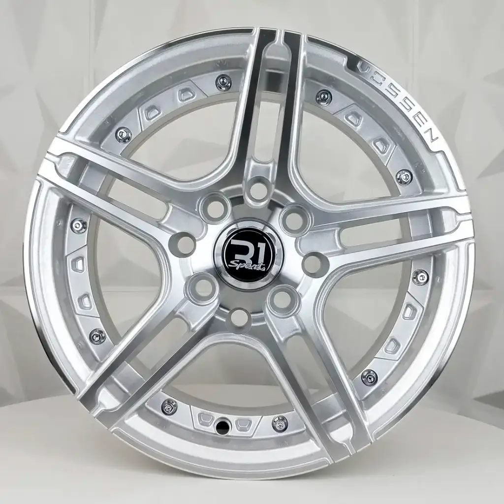 RIN 14X6 4-100/114.3 R1 SPORT 1134 SILVER MF+CHROME RIVETS ET30 CB73.1