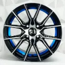 RIN 14X6.5 4-100 R1 SPORT JA129 BLACK MACHINE FACE BLUE LINE ET25 CB73.1
