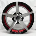 RIN 15X7 4-100/114.3 R1 SPORT DX427/5029 BLACK MACHINE FACE RED LINE ET35 CB73.1