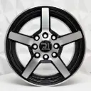 RIN 13X5.5 4-100/114.3 R1 SPORT 13CV BLACK MACHINE FACE ET35 CB73.1