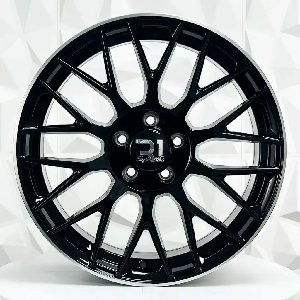 RIN 20X9.5 5-112 R1 SPORT XF013 BLACK MACHINE LIP ET43 CB66.45