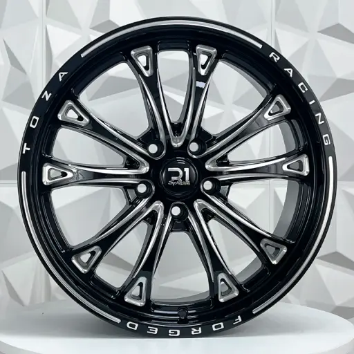 [189240] RIN 18X8.5 5-114.3 R1 SPORT TZ-01 BLACK+MILLING WINDOWS AND LETTERS ET38 CB73.1